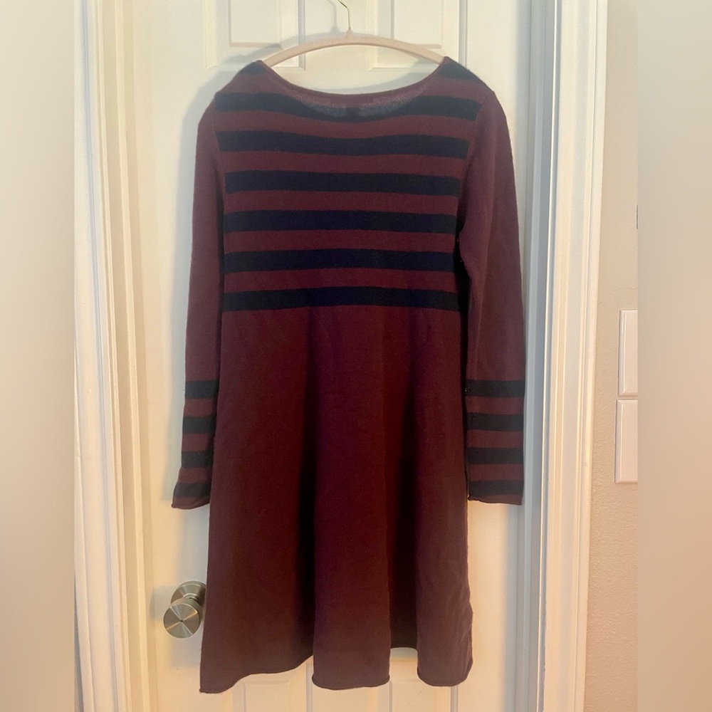 Autumn Cashmere Maroon and Black Striped 
100% Cashmere